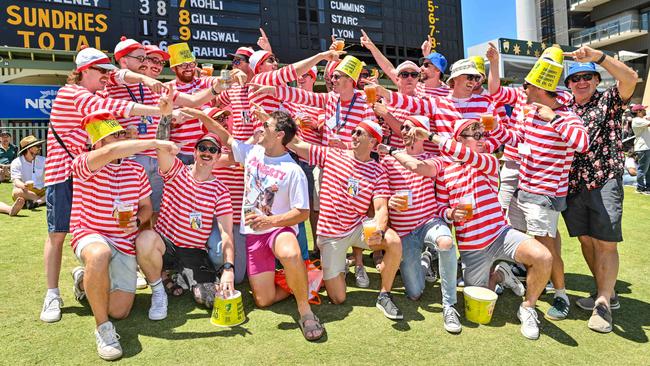 DECEMBER 7, 2024: WhereÃs Wally? Bucks party during the second day of the second test at Adelaide Oval. Picture: Brenton Edwards