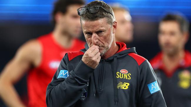 Gold Coast coach Damien Hardwick has demanded a positive response from the Suns on Sunday following last week’s shock loss to North Melbourne. Picture: Quinn Rooney/Getty Images