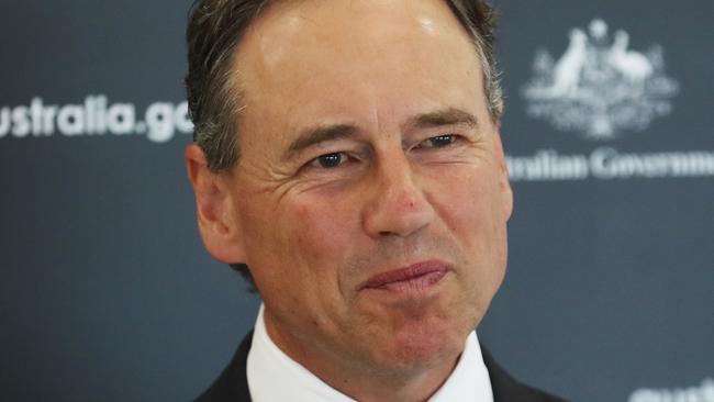 MELBOURNE, AUSTRALIA- NewsWire Photos JANUARY 3 2022: Federal Health Minister Greg Hunt holds a press conference in Mount Martha on the latest COVID situation. Picture: NCA NewsWire/ David Crosling