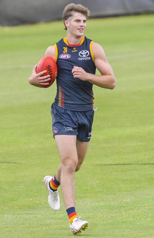 Billy Dowling will make his AFL debut on Thursday night. Picture: Roy VanDerVegt