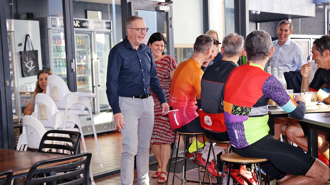 Federal Labor leader Anthony Albanese meets locals in Darwin today. Picture: Sam Ruttyn