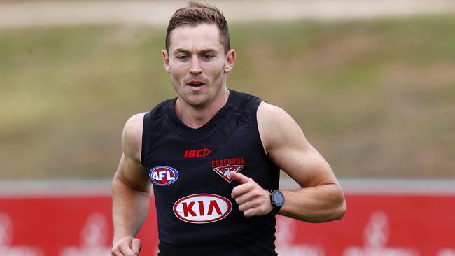 Devon Smith had a setback in his first pre-season for the Bombers. Picture: Michael Klein