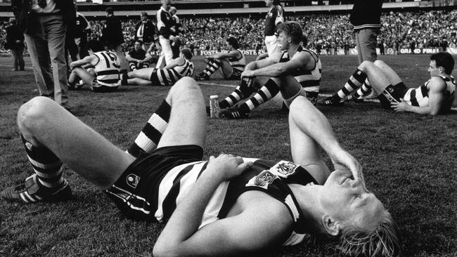 John Barnes and his Geelong teammates have bad memories of Eagles Grand Finals.