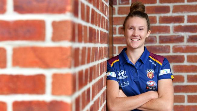 Lions ruck Tahlia Randall. Picture: AAP