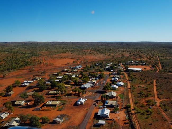 Aerial view of the remote Aboriginal community Canteen Creek.