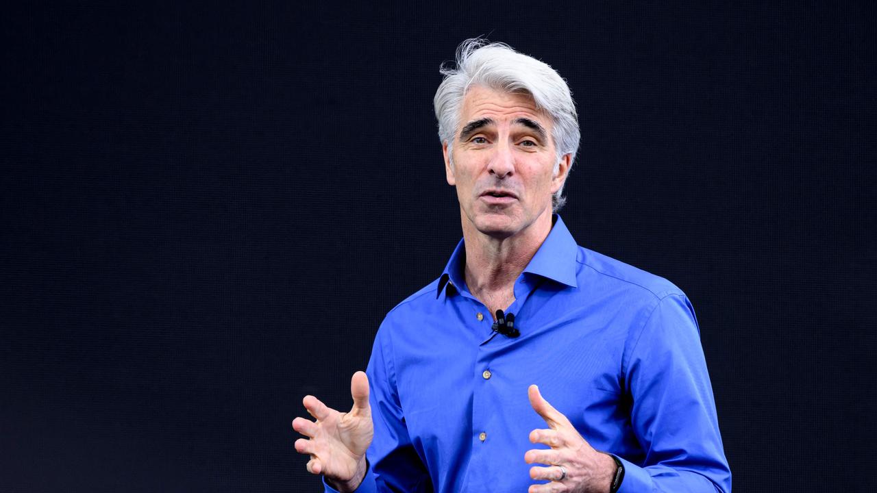 Apple senior vice president of software engineering Craig Federighi. Picture: AFP