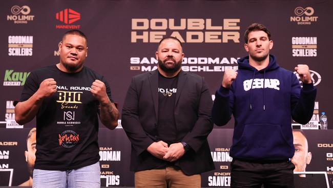 Joey Leilua (left) has shut down speculation Scott’s signing contributed to his departure from Canberra. Picture: No Limit Boxing