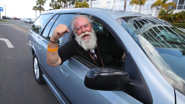 Homeless Labrador man  Edward Jacques who had his car vandalised has picked up his new set of wheels after an outpouring of generosity from the community. Picture Glenn Hampson