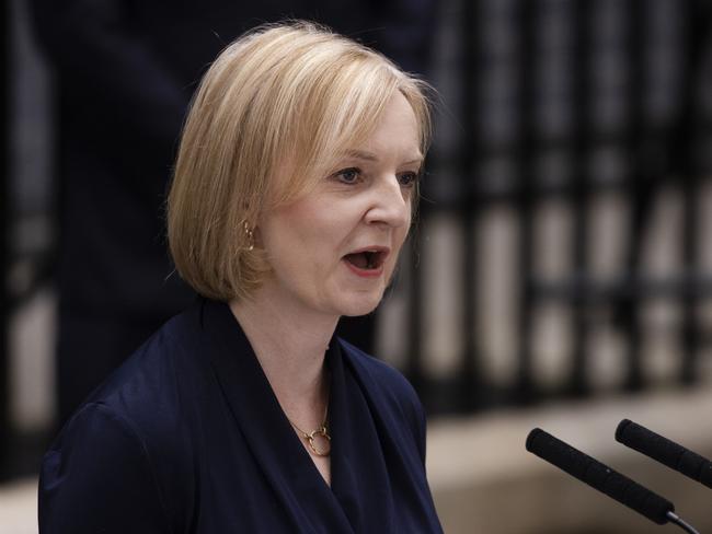 British Prime Minster Liz Truss delivers a speech at 10 Downing Street. Picture: Dan Kitwood/Getty Images