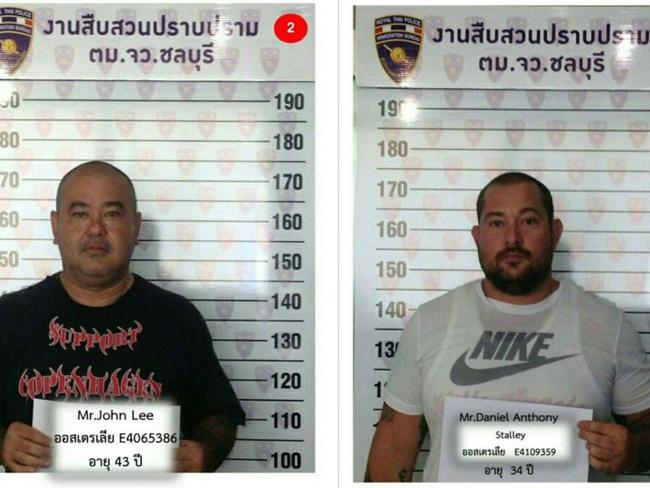 John Lee and Daniel Stalley handed themselves into Thai police. Picture: Supplied