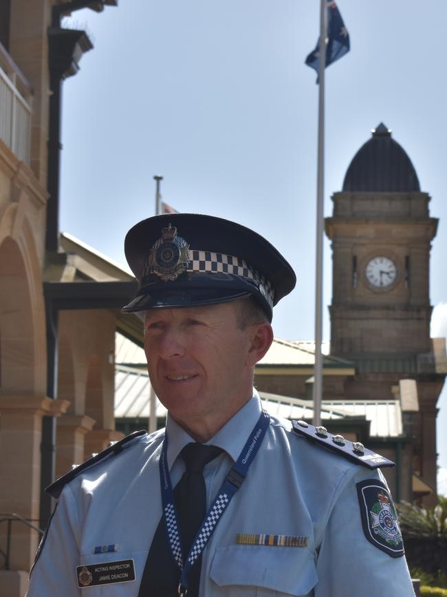 Warwick Police acting Inspector Jamie Deacon. Picture: Jessica Paul / Warwick Daily News