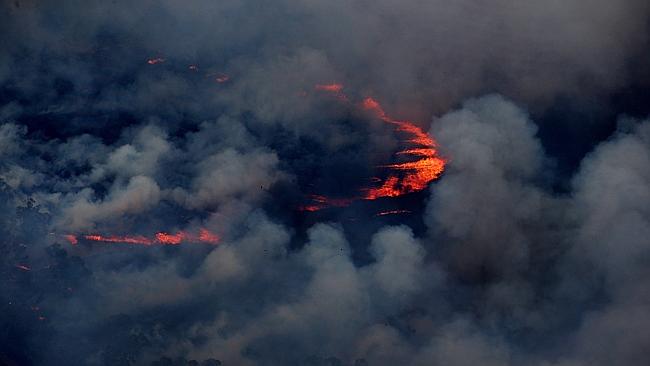 The fire ground at Eden Valley, taken from Barossa Helicopters.