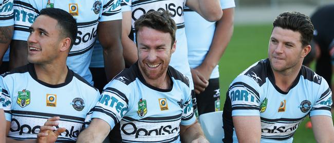 Valentine Holmes, James Maloney and Chad Townsend will be reunited at the Cowboys. Picture: Brett Costello