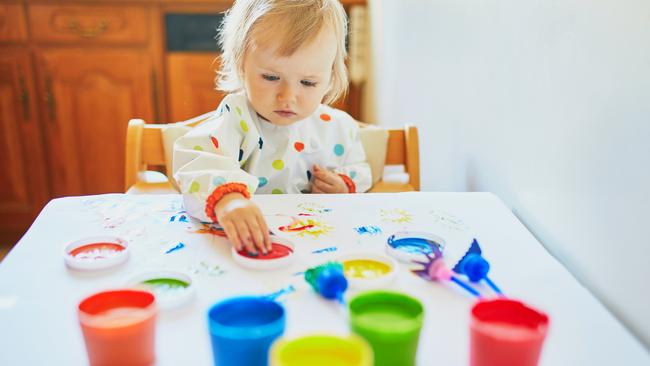 Using pantry ingredients to make finger paint gives parents peace of mind if their children eat it during playtime.