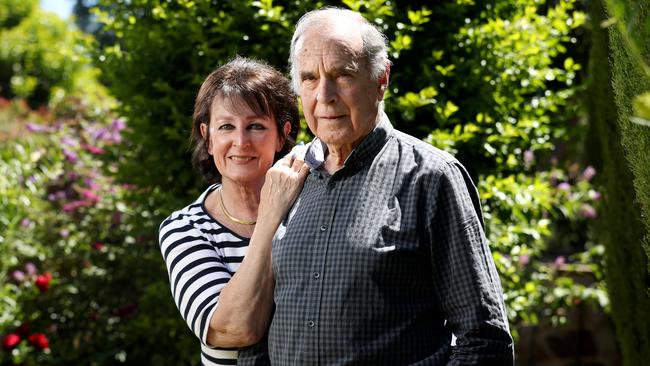 Steele Hall at his Wattle Park home with wife Joan. Photo: Calum Robertson