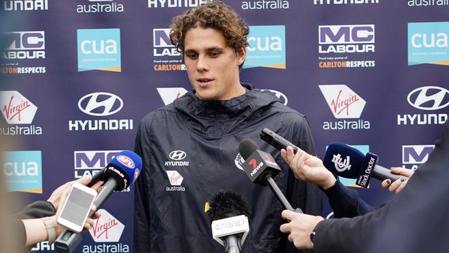 Charlie Curnow has had a long battle with injuries. Picture: AAP Image/Alex Murray