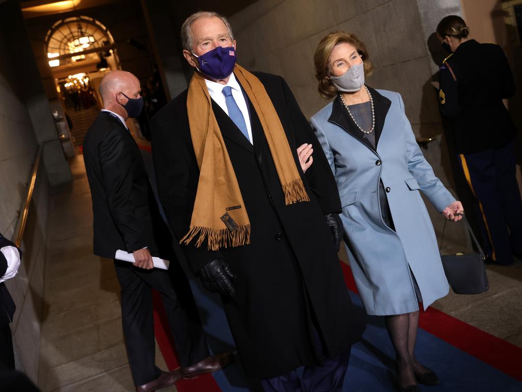 George W. Bush and Laura Bush at Joe Biden’s inauguration. Picture: Getty Images