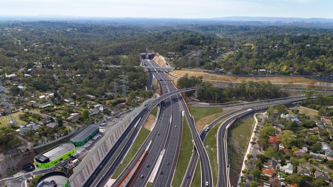 An aerial view of the EastLink freeway.