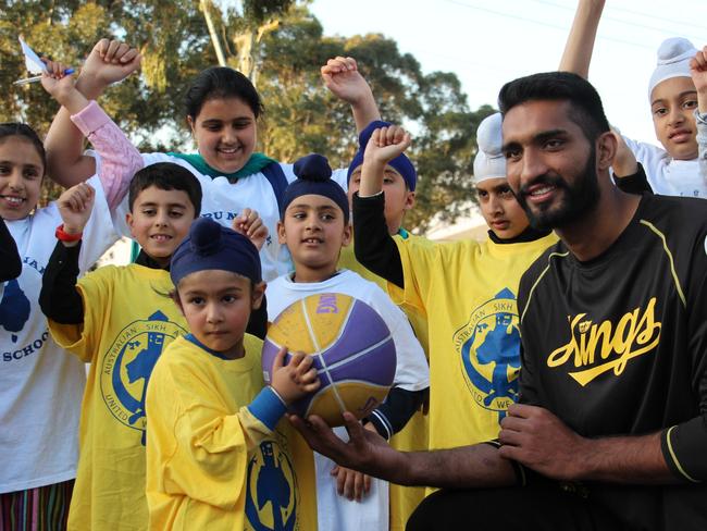 The new King Amritpal Singh at the Guru Nanak Punjabi School.