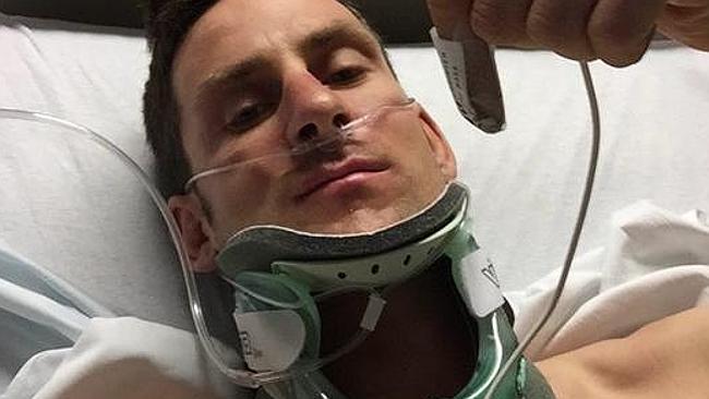 Cyclist survives bone-crunching crash