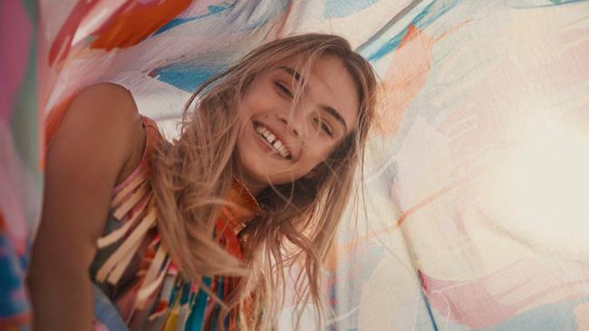 Hollie Brown in the TV campaign for the 2018 Adelaide Fashion Festival.