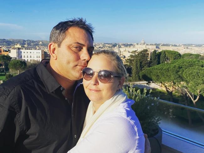 Virginia Roberts Giuffre with her husband from who she was undergoing a separation and custody battle. Picture: Instagram