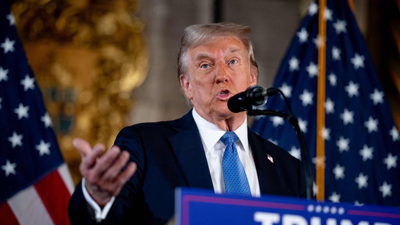 U.S. President-elect Donald Trump speaks at a news conference at Trump's Mar-a-Lago resort on December 16, 2024. (Photo by Andrew Harnik / GETTY IMAGES NORTH AMERICA / Getty Images via AFP)