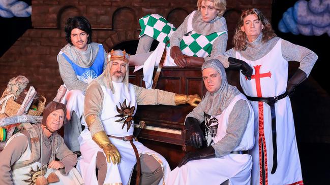 Cast of the Cairns Choral Society's production Spamalot. Shawn Brack, John Margetts, Michael Newman, Kieran Walsh, Matthew Wright and Dale Schultz. Picture: Paul Furse