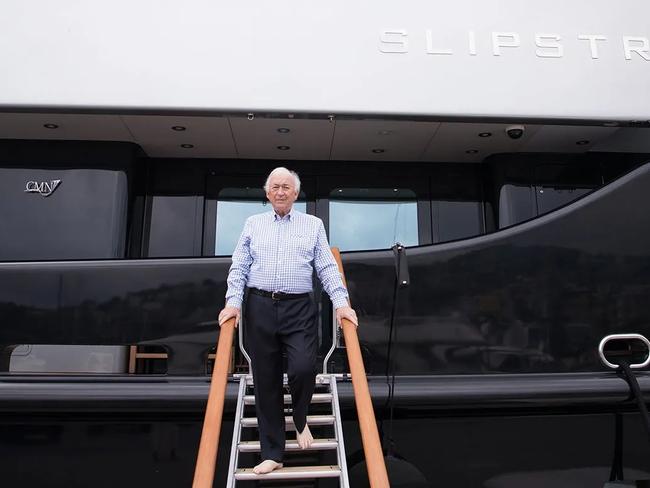 <s1>Jack Cowin outside the Slipstream, where he is celebrating his 80th birthday with 50 nearest and dearest. Picture</s1><s1>: Jack Cowin/BoatInternational.com</s1>