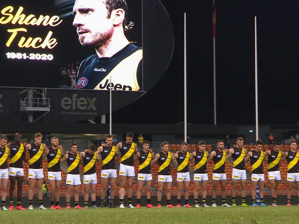 Richmond players paid tribute to Shane Tuck.