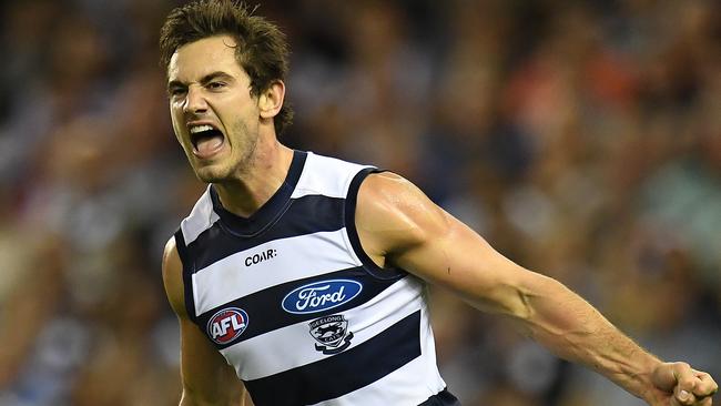 Daniel Menzel is an outstanding set shot for goal. Picture: AAP Images