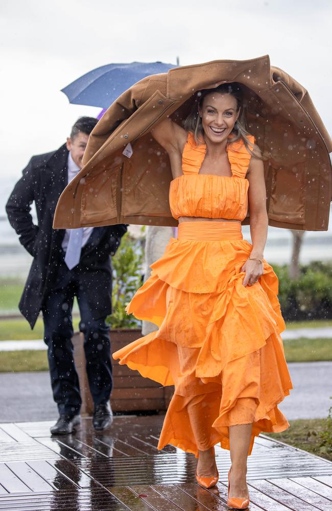 2022 Lexus Melbourne Cup at Flemington Racecourse. Rain hits the Melbourne Cup. Picture: Jason Edwards