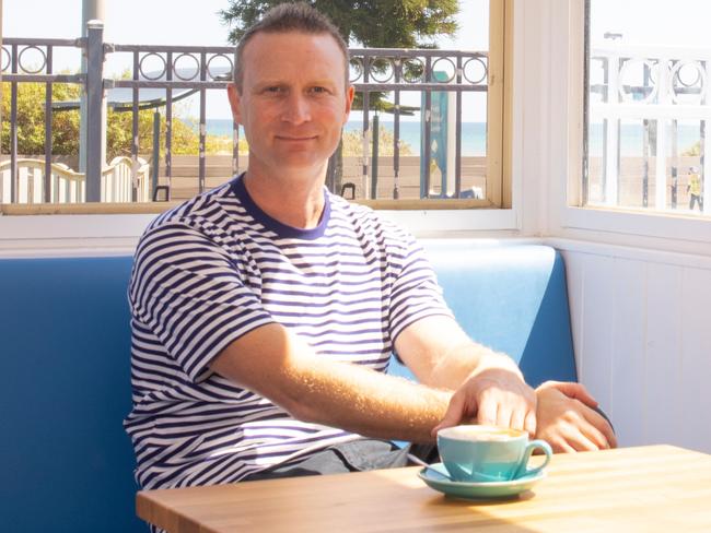 Owner James Sacca at his new coastal cafe Shelly's Semaphore.