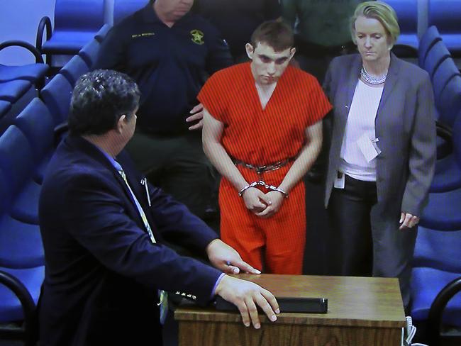 Florida High School shooter Nikolas Cruz makes his first court appearance. Picture: Susan Stocker/South Florida Sun-Sentinel via AP