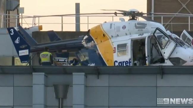 Scene after Nicola Teo, daughter of Charlie Teo crashed with former bikie Jock Ross. Picture: 9News