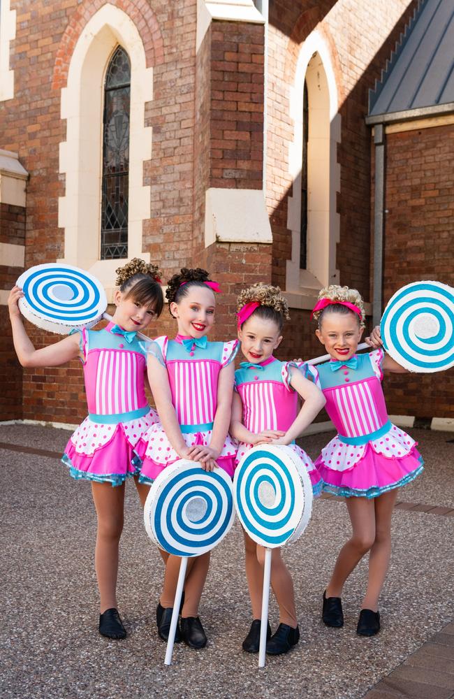 Dancers from Mayhem Dance Academy, Toowoomba (from left) Sophie Coombs, Penelope Blair, Libby Kennard and Hayley Freeman at the 78th City of Toowoomba Eisteddfod at The Empire, Friday, August 2, 2024. Picture: Kevin Farmer