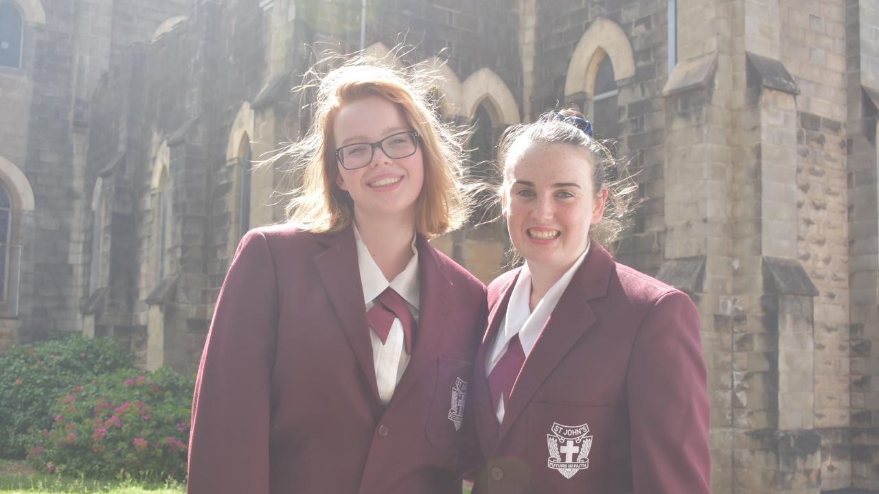 Kaitlin Radford and Hannah Coffey, Lions Youth of the Year finalists from St John's Roma.