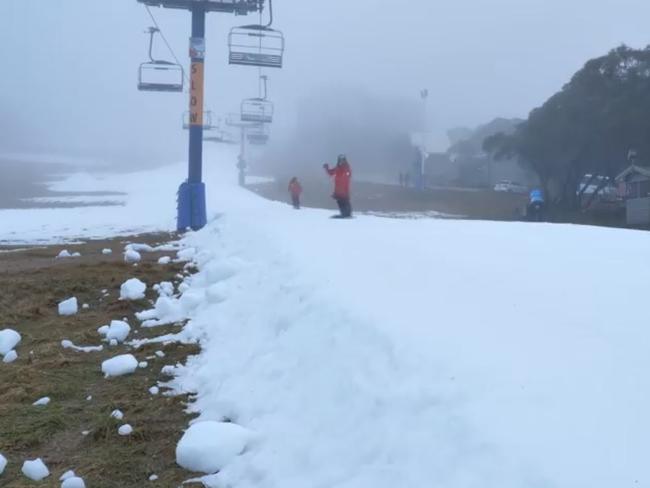 The first chair lift to be operating. Picture: Mt Buller