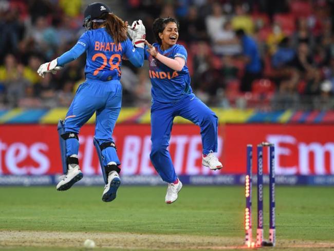 Poonam Yadav claimed four wickets as Australia crumbled before her.