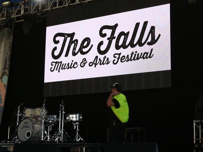 The Falls Festival has been set up at Mount Duneed after bushfires moved it from its regular Lorne home. Picture: Peter Ristevski