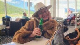 Buttrose’s since-deleted post of herself in a fur coat at Cairns Airport. Picture: Instagram