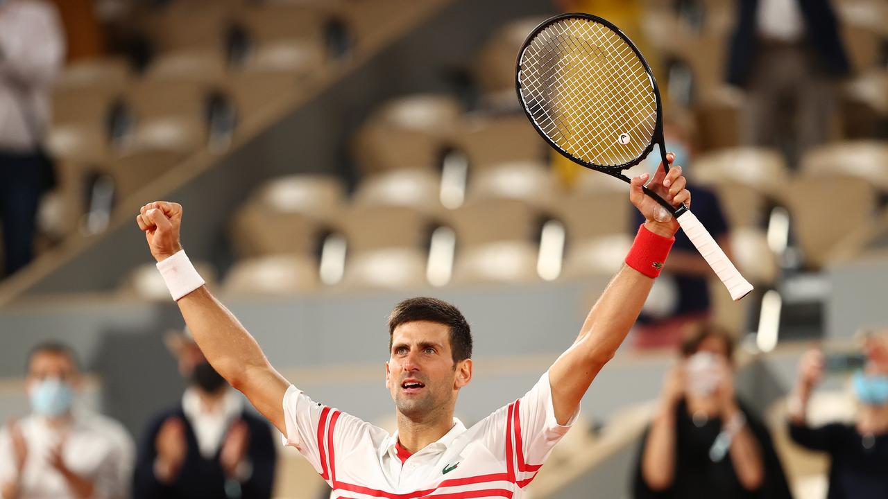 Novak Djokovic celebrates. (Photo by Julian Finney/Getty Images)