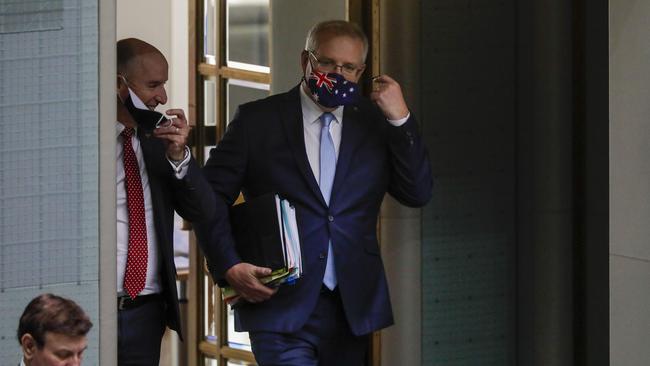 ‘One thing the British Prime Minister and I agree on is that achieving emissions reductions shouldn’t come at the cost of jobs in Australia or the UK’: Prime Minister Scott Morrison. Picture: Sean Davey