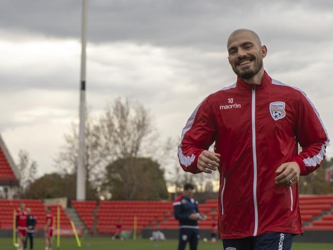 Adelaide United's James Troisi has injured his knee. Picture: Adelaide United