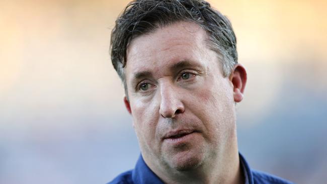 Roar coach Robbie Fowler during the match. Picture: AAP