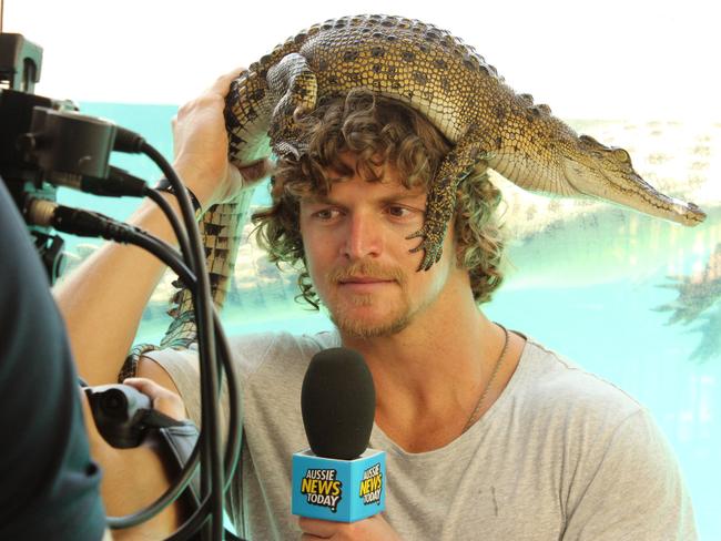 Nick Cummins at Crocosaurus Cove, NT. Picture: Tourism Australia