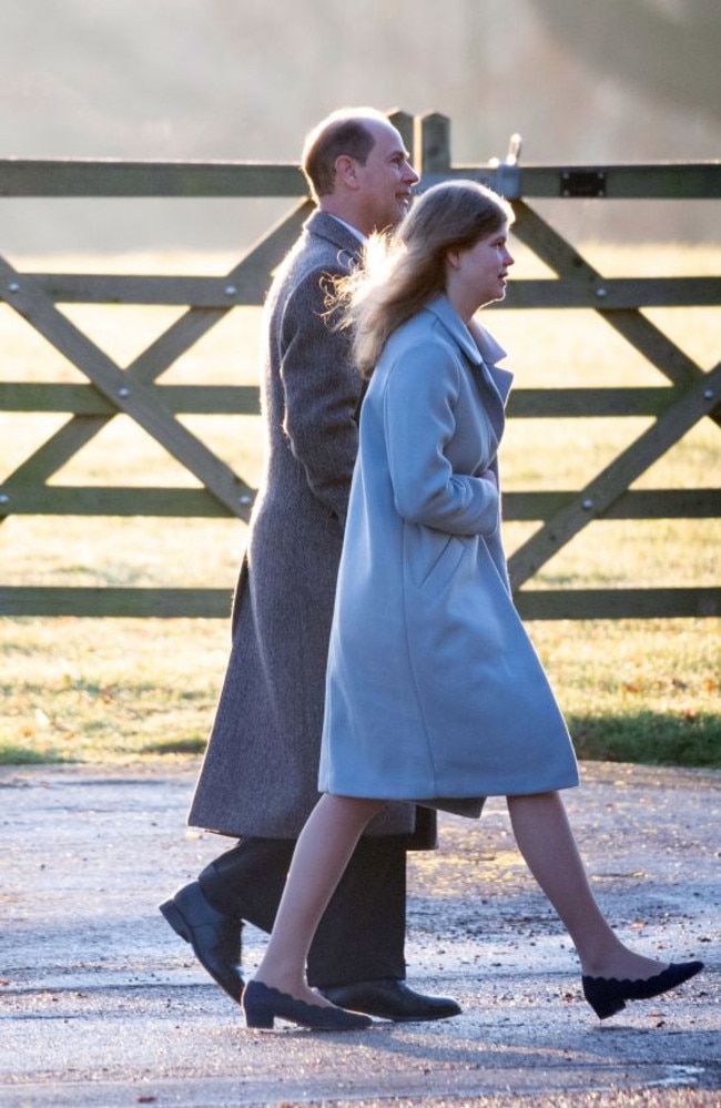 The Earl of Wessex and daughter Lady Louise Windsor arriving for the service. Picture: Press Association