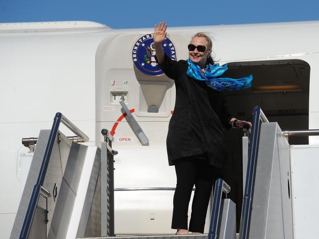 US Secretary of State Hillary Clinton during her trip to Adelaide in 2012. Picture: News Corp