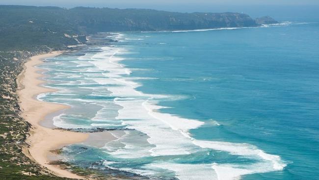 An aerial image of the Boags Rocks outfall at Gunnamatta.