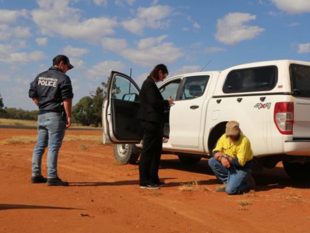 Charlie Colt is arrested outside Griffith, NSW last year.